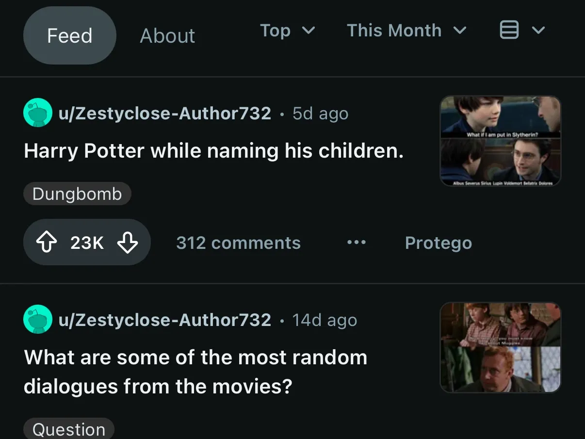 Reddit posts with Minimal applied, still showing their avatars, flair, scores, and thumbnails.