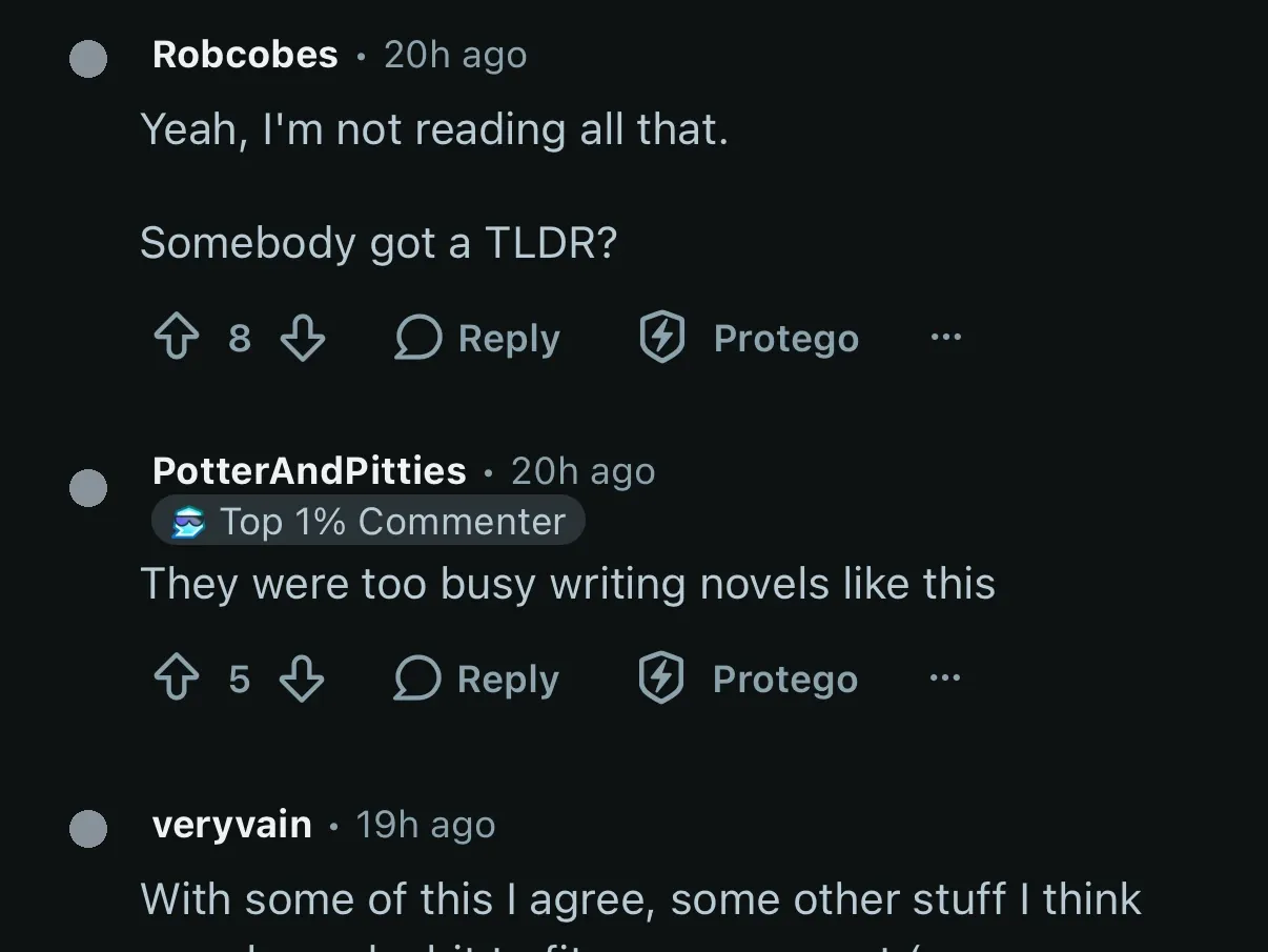The same comments with plain gray circles in place of the avatars.
